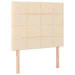 vidaXL Cadre de lit avec tête de lit Crème 90x190 cm Tissu