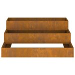 vidaXL jardinière 3 niveaux 90x90x35 cm en Acier Corten