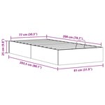 vidaXL Cadre de lit ottoman avec rangement Brun Ciré 80 x 200 cm