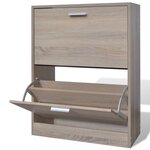 vidaXL Meuble à chaussures en bois avec 2 compartiments Aspect chêne