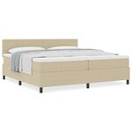 vidaXL Lit à Ressorts avec Matelas Vert Clair Gris 200x200 cm Tissu en Velours Côtelé