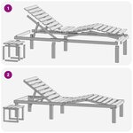 vidaXL Chaise longue de jardin avec table Bois de pin imprégné