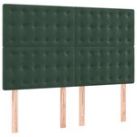 vidaXL Têtes de lit 4 Pièces Vert foncé 72x5x78/88 cm Velours