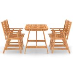 vidaXL Ensemble à manger de jardin 5 Pièces Bois d'acacia solide