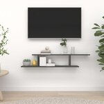 vidaXL Étagère TV murale Gris 125x18x23 cm Bois d’ingénierie