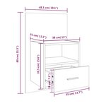 vidaXL Table de chevet murale Chêne fumé