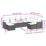vidaXL Salon de jardin 9 Pièces avec coussins noir résine tressée
