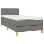 vidaXL Sommier à lattes de lit et matelas et LED Gris foncé 100x200 cm