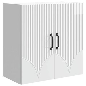 vidaXL Armoire Murale 59 x 31 x 60 cm Bois d'ingénierie Blanc brillant
