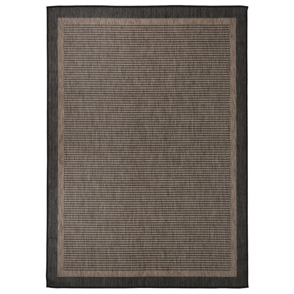 vidaXL Tapis à tissage plat d'extérieur 120x170 cm Marron foncé