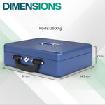 ACROPAQ Caisse monnaie Professionnelle 30x25x9cm- Coffret Monnaie Acier- Monnayeur  2 clés  Compartiments à monnaie- Poignée Robuste