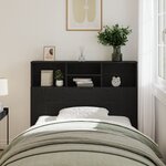 vidaXL Cabinet de tête en chêne noir   120x19x103 5 cm  bois d'ingénierie