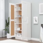 vidaXL Bibliothèque Blanc brillant 82 5x30 5x185 5cm Bois d'ingénierie