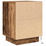 VidaXL Table de chevet avec lumières LED vieux bois 38x34x50 cm