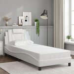 vidaXL Cadre de lit Viana avec LED sans matelas blanc 90x200 cm