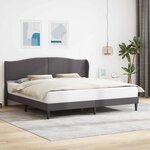 vidaXL Cadre de lit avec tête de lit Gris 200 x 200 cm Simili cuir