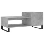 vidaXL Table basse Gris béton 100x50x45 cm Bois d'ingénierie