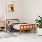 vidaXL Cadre de lit sans matelas cire marron 75x190 cm bois pin massif