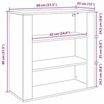 vidaXL Meuble mural Chêne noir 80 x 33 x 80 cm Bois d'ingénierie