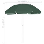 vidaXL Parasol de plage Vert 300 cm