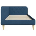 vidaXL Cadre de lit d'angle avec tête de lit Bleu 90 x 200 cm tissu
