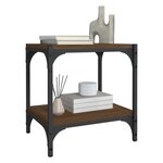 vidaXL Meuble TV Chêne marron 40x33x41 cm Bois d'ingénierie et acier