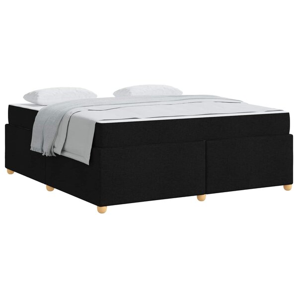 vidaXL Cadre de lit avec matelas Noir 180 x 200 cm tissu