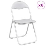 vidaXL Chaise pliante 8 pc Simili cuir Blanc 48 x 43 5 x 81 cm