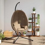 vidaXL Chaise suspendue en forme d'œuf et support taupe tissu et acier