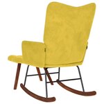 vidaXL Chaise à bascule avec tabouret en velours jaune