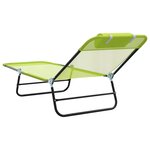 vidaXL Chaise longue pliable avec têtière  vert textilène