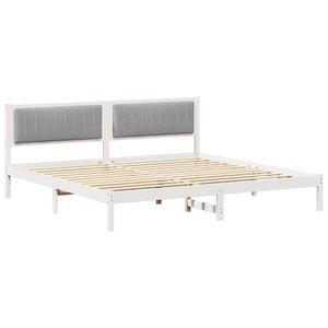 vidaXL Cadre de lit Gris clair 200 x 200 cm Pin massif