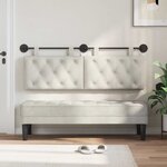 vidaXL Tête de lit suspendue Crème Velours