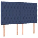 vidaXL Sommier à lattes de lit et matelas et LED Bleu 160x200 cm Tissu