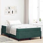 vidaXL Cadre de lit Vert foncé et blanc 120 x 190 cm Velours