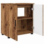 vidaXL Cabinet de salle de bain avec porte Bois ancien 61 x 35 x 64 cm