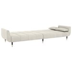 vidaXL Canapé-lit à 2 places avec deux oreillers Crème Velours