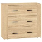vidaXL Buffets 3 Pièces Chêne sonoma Bois d'ingénierie