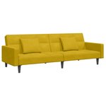 vidaXL Canapé-lit à 2 places avec repose-pied jaune velours
