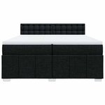 vidaXL Sommier à lattes de lit avec matelas Noir 200x200 cm Tissu