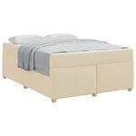 vidaXL Cadre de lit avec matelas Crème 160 x 200 cm tissu