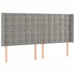 vidaXL Tête de lit avec oreilles Gris clair 183x16x118/128 cm Velours