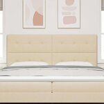 vidaXL Tête de lit LED avec bandes LED Crème 200 cm tissu