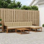 vidaXL Ensemble de canapés d'extérieur 6 Pièces Naturel et Beige