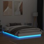 vidaXL Cadre de lit avec lumières LED blanc 150x200 cm