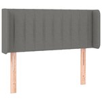 vidaXL Tête de lit avec oreilles Gris foncé 103x16x78/88 cm Tissu