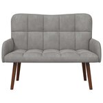 vidaXL Sofa 2 places Gris clair 115 x 61 x 87 cm Velours