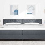 vidaXL Tête de lit LED avec des boutons en cristal  capitonnée  gris foncé  100 cm  en velours.