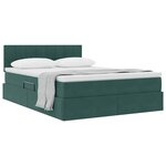vidaXL Lit de Rangement avec matelas Vert foncé 140 x 190 cm Velours