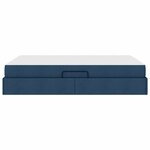vidaXL Lit avec rangement et matelas Bleu 140 x 190 cm Polyester